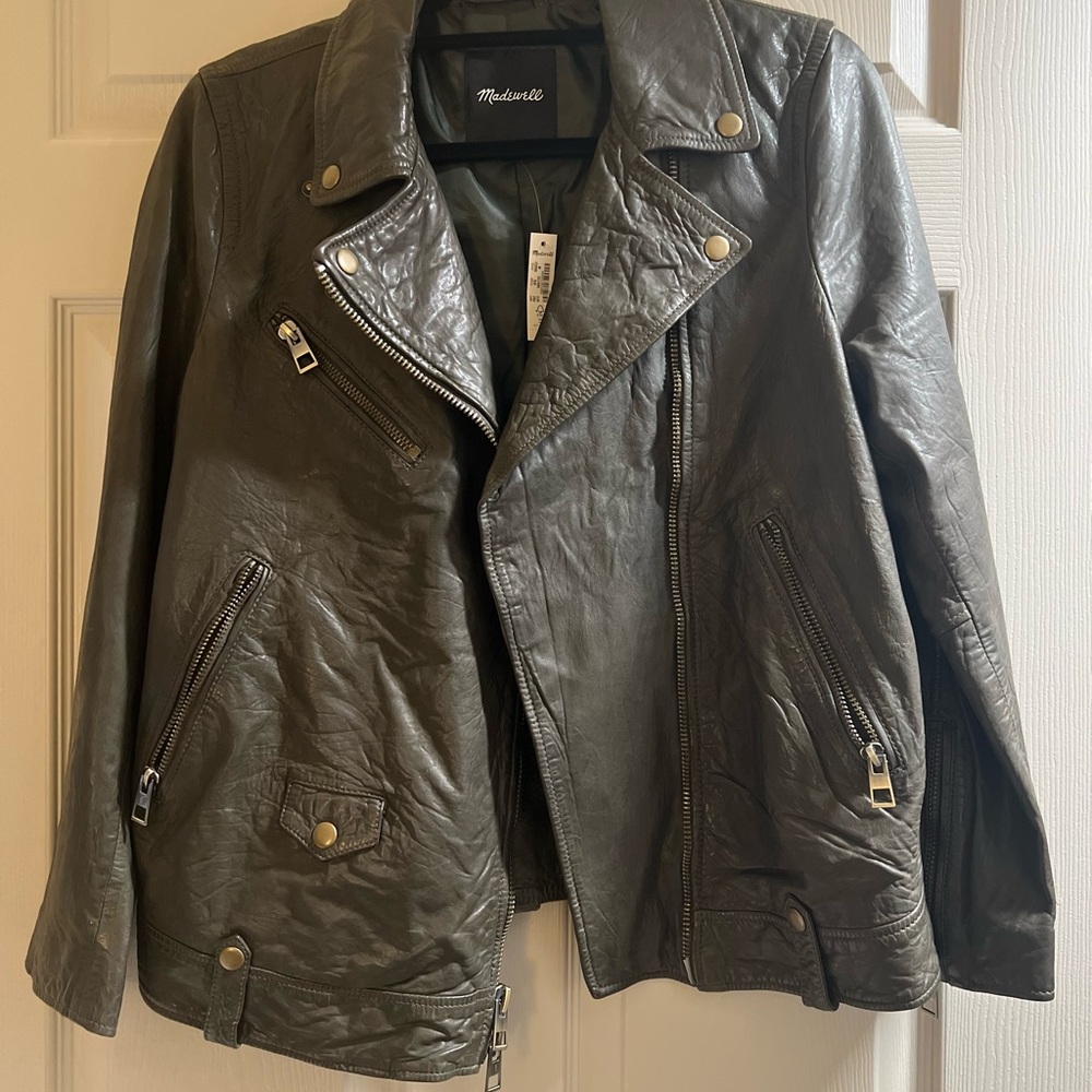 Madewell Dark Leather Moto Jacket